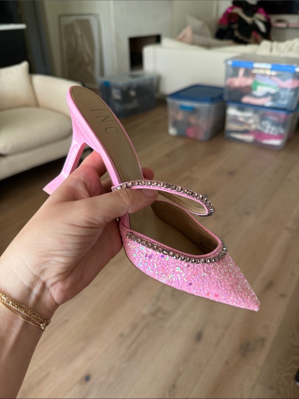 INC pink sparkly Barbie pumps - Picture 3 of 5
